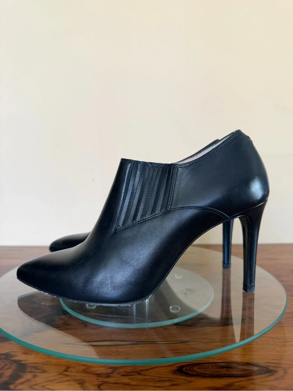 Inez booties Marisol 90 in Black Calf Leather size 7.5 W